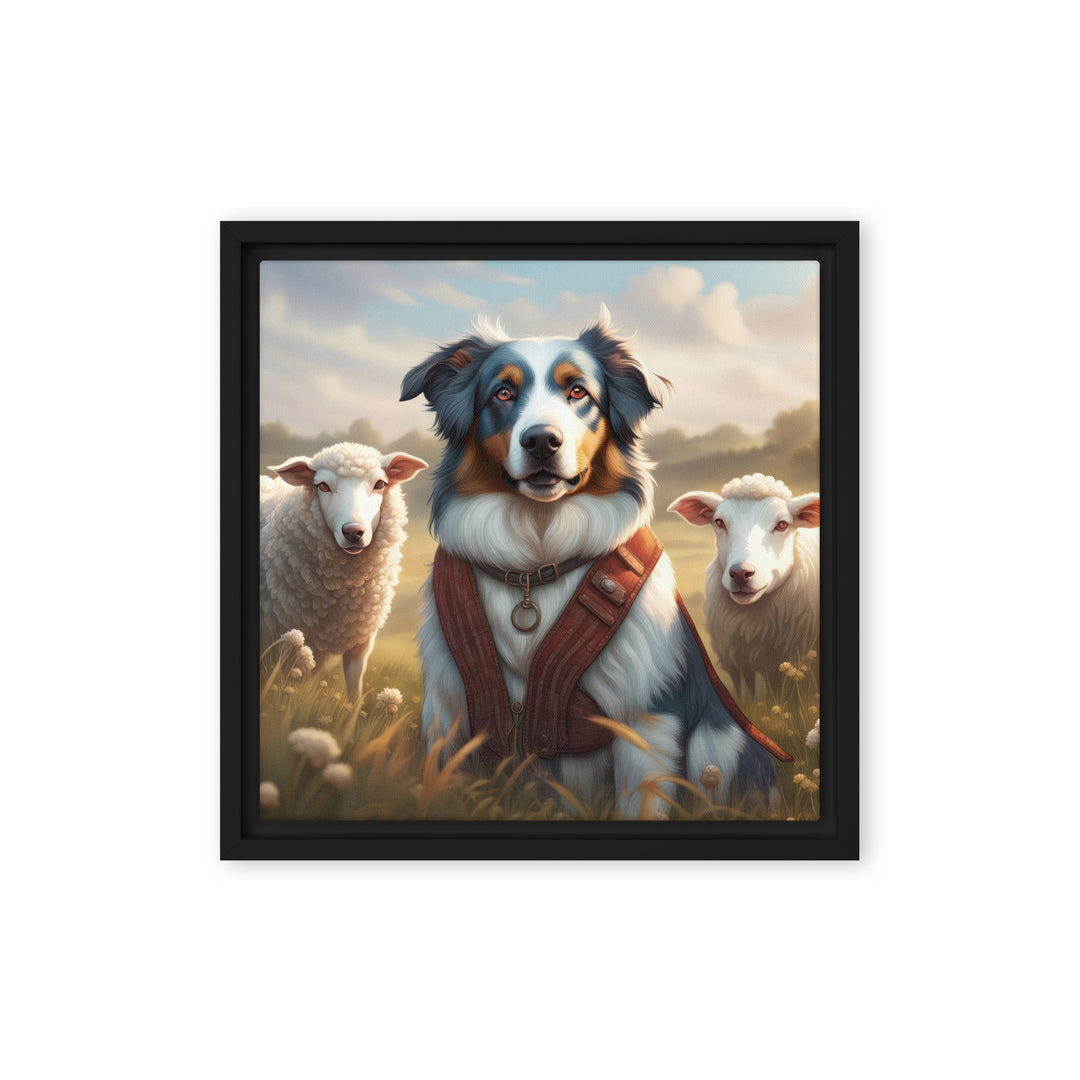 Australian Shepherd- Framed canvas v4