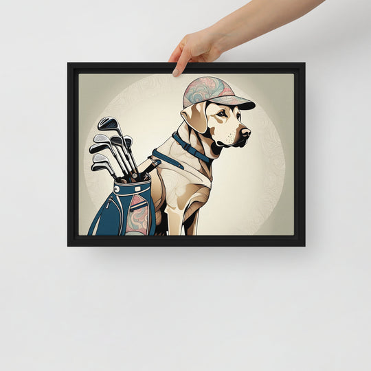 Framed canvas-Labrador Retriever Golfer