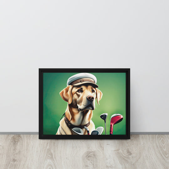 Framed canvas-Labrador Retriever Golfer V3