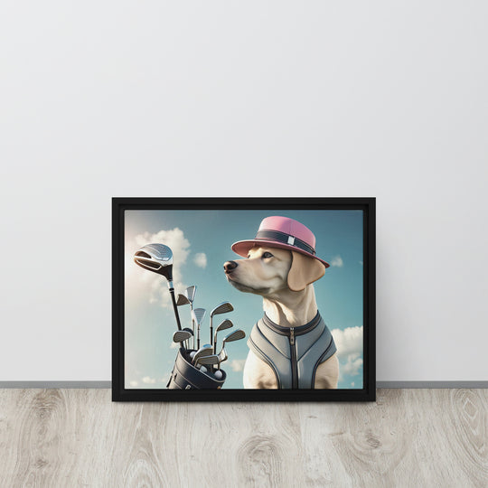 Framed canvas-Labrador Retriever Golfer V4