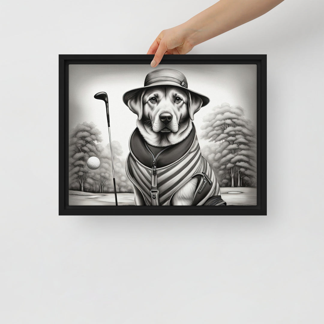 Framed canvas-Labrador Retriever Golfer V7