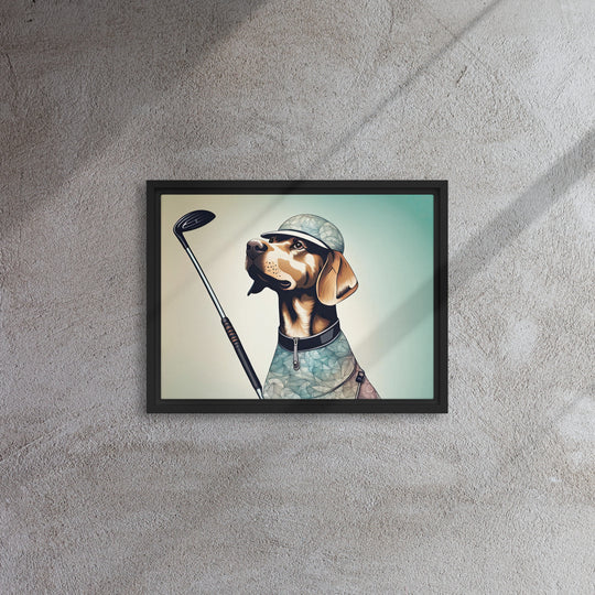 Framed canvas-Labrador Retriever Golfer V8