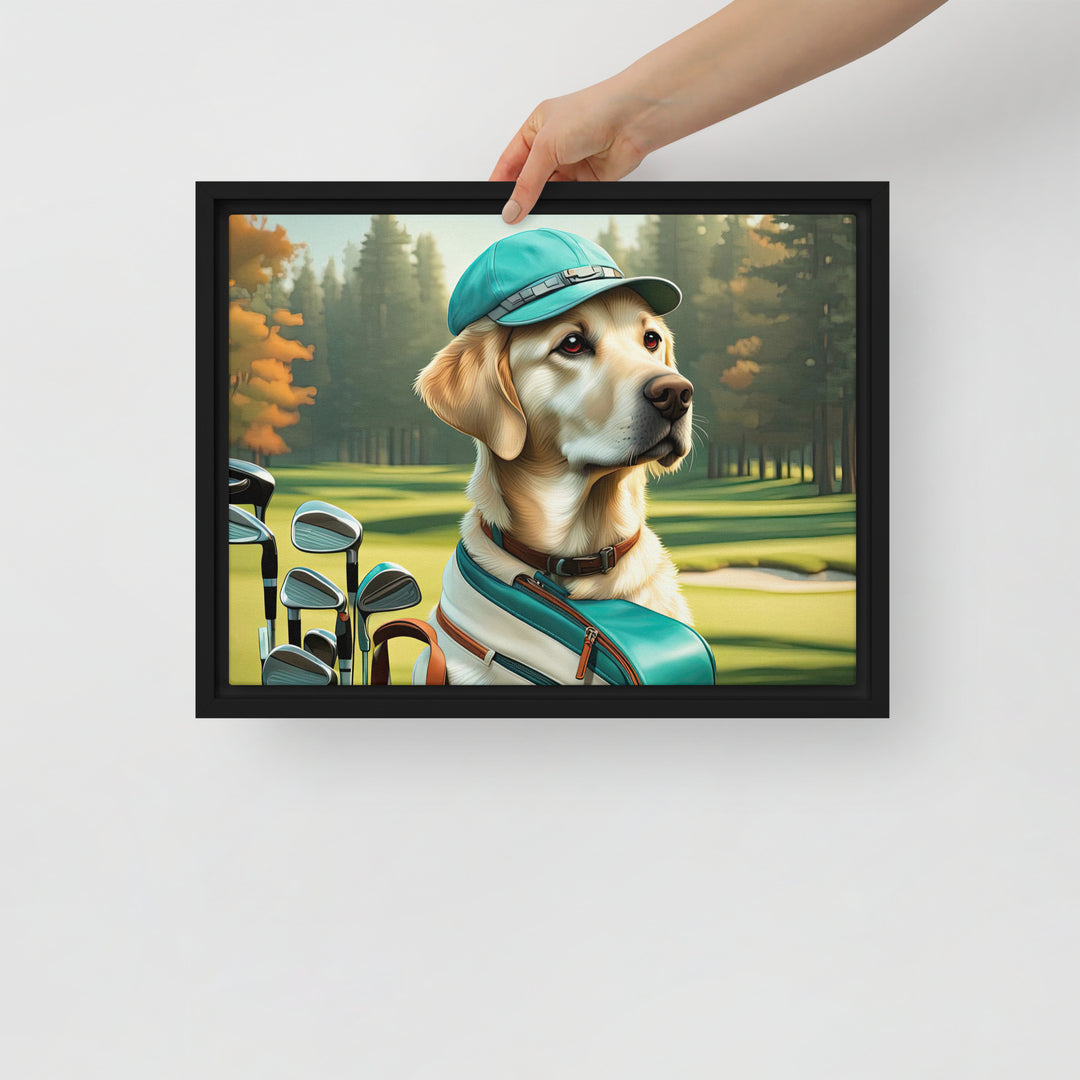 Framed canvas-Labrador Retriever Golfer V10