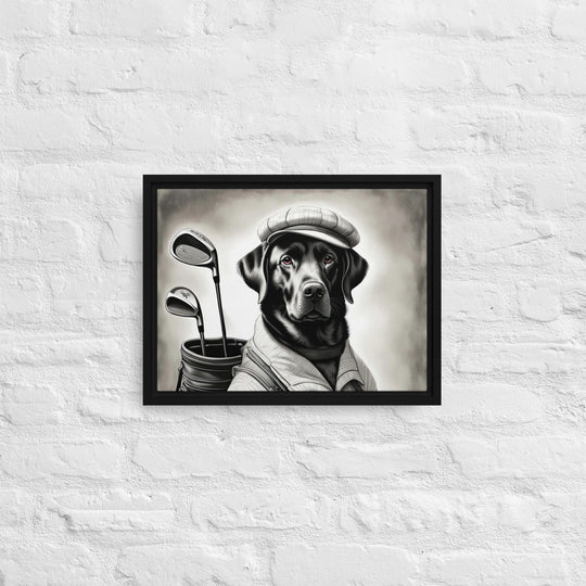 Framed canvas-Labrador Retriever Golfer V11