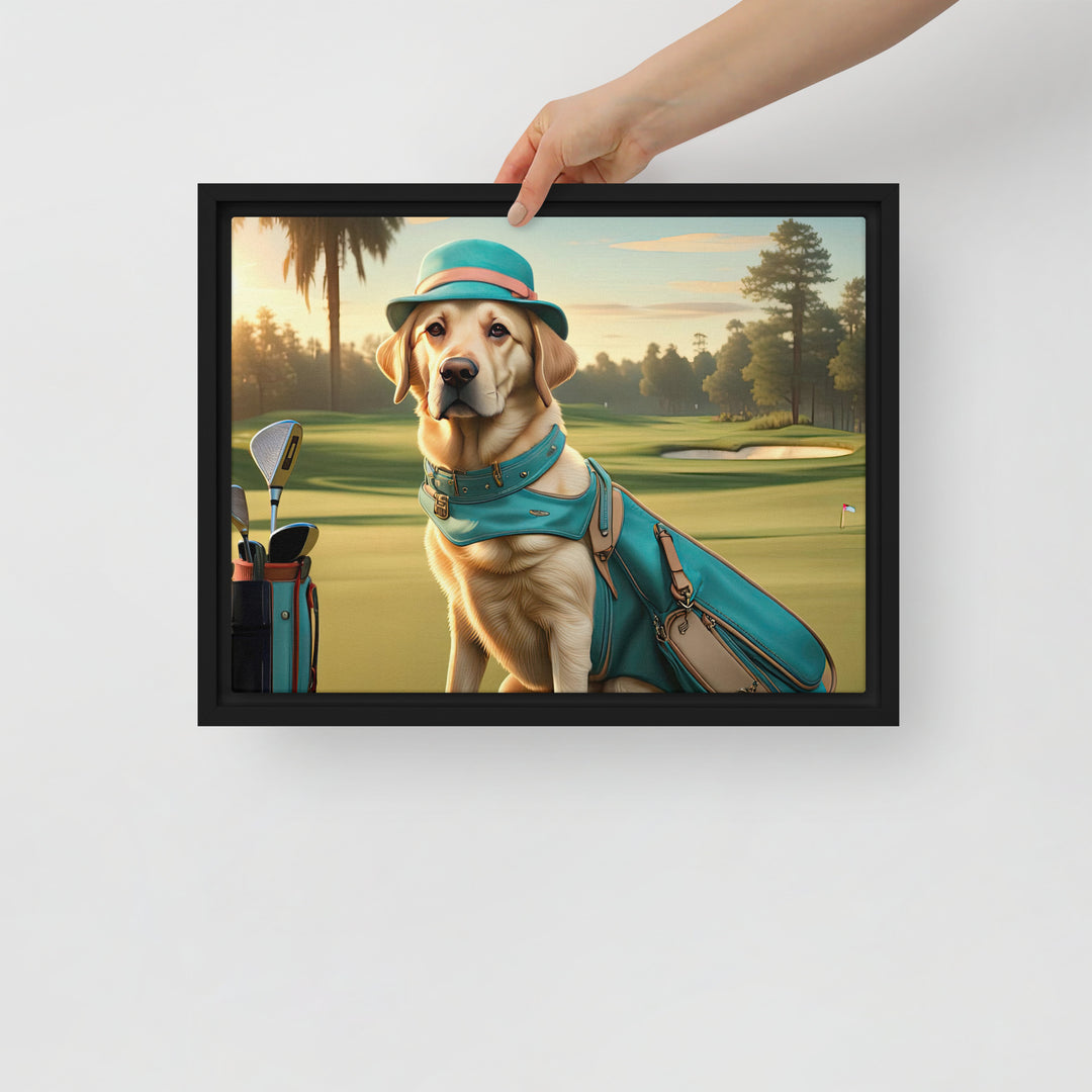 Framed canvas-Labrador Retriever Golfer V12