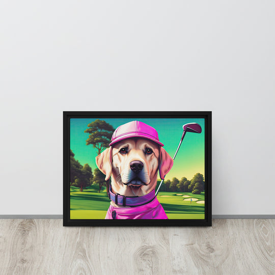 Framed canvas-Labrador Retriever Golfer V16