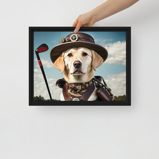 Framed canvas-Labrador Retriever Golfer V20