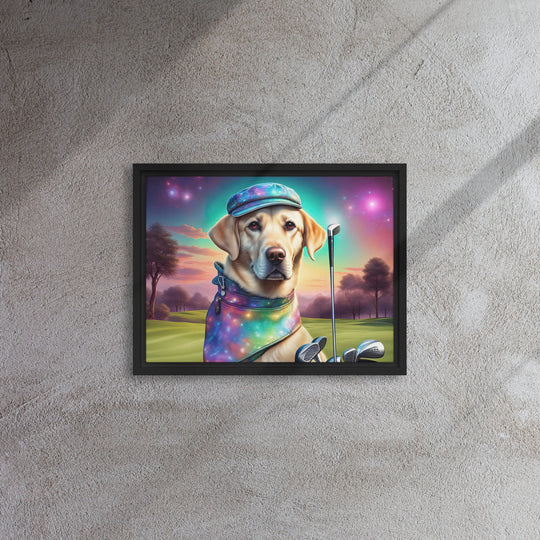 Framed canvas-Labrador Retriever Golfer V21