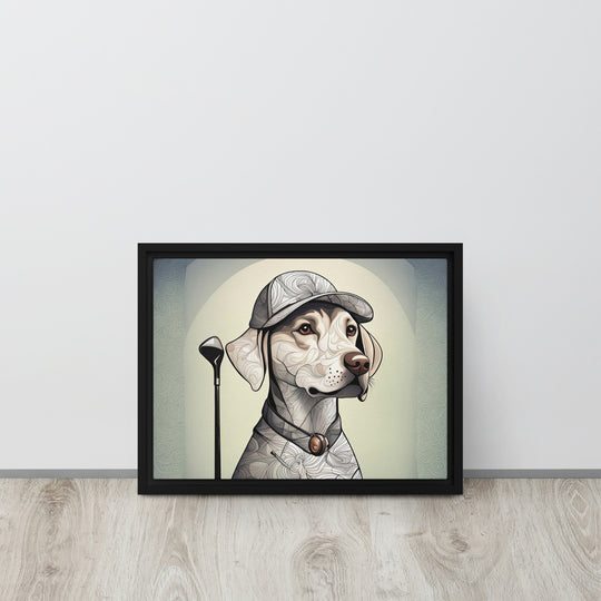 Framed canvas-Labrador Retriever Golfer V22