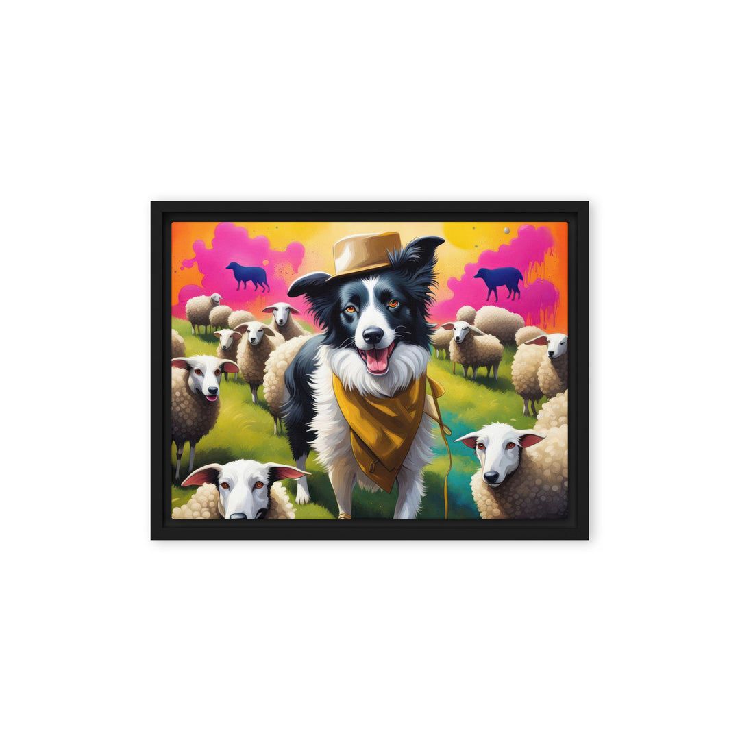 Australian Shepherd- Framed canvas v2