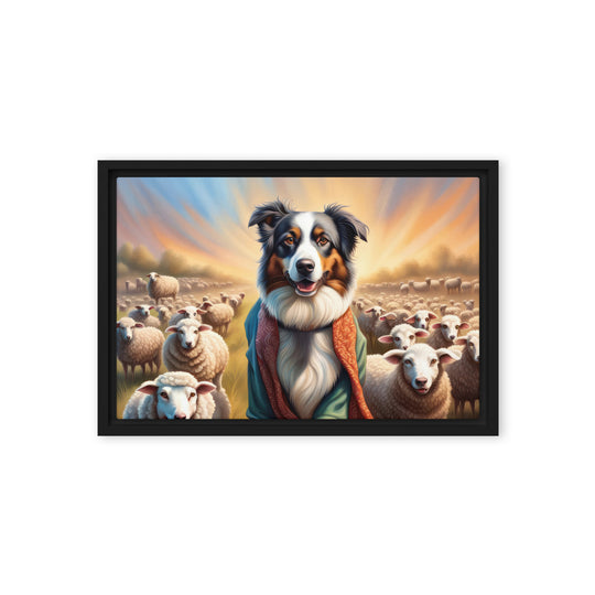 Australian Shepherd- Framed canvas