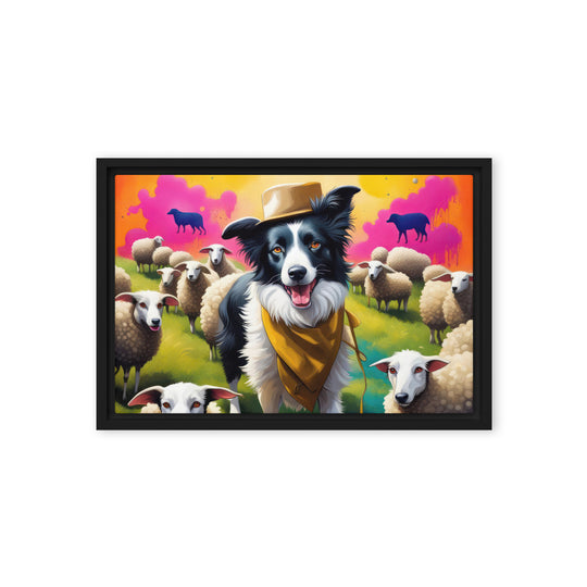 Australian Shepherd- Framed canvas v2