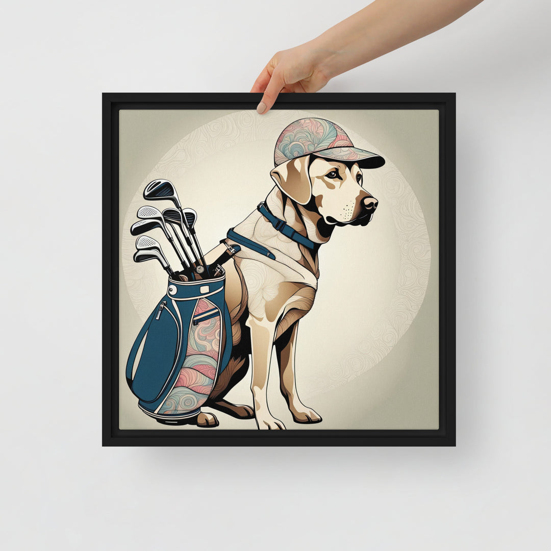 Framed canvas-Labrador Retriever Golfer