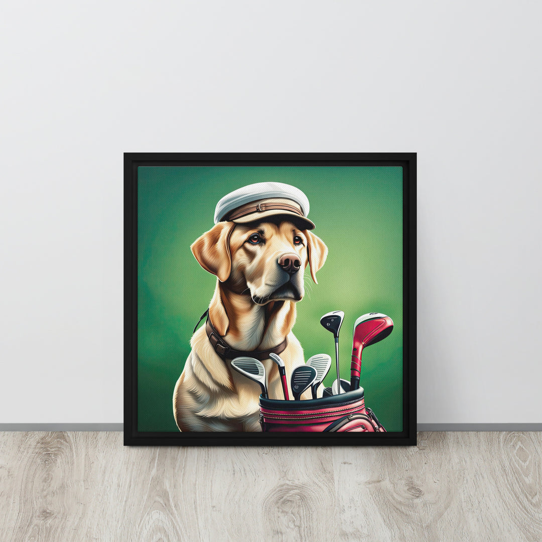 Framed canvas-Labrador Retriever Golfer V3