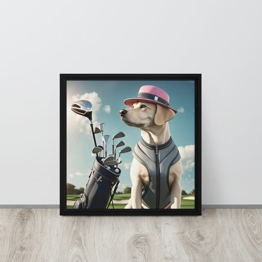 Framed canvas-Labrador Retriever Golfer V4