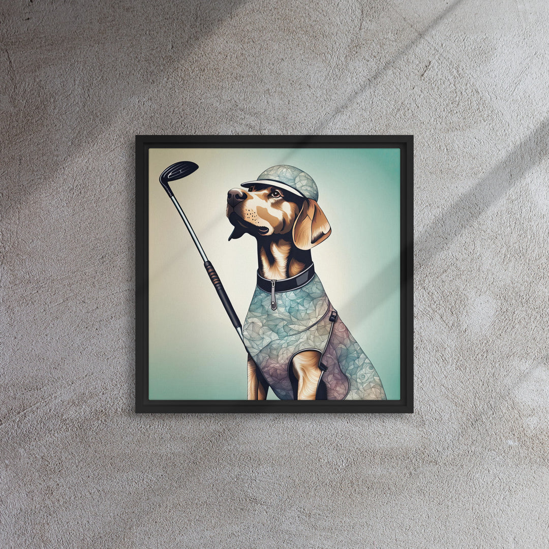 Framed canvas-Labrador Retriever Golfer V8