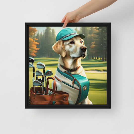 Framed canvas-Labrador Retriever Golfer V10