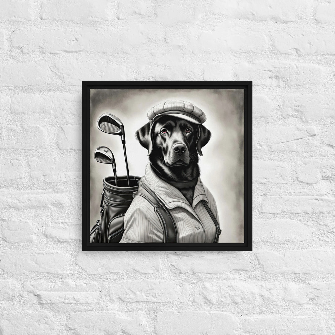 Framed canvas-Labrador Retriever Golfer V11