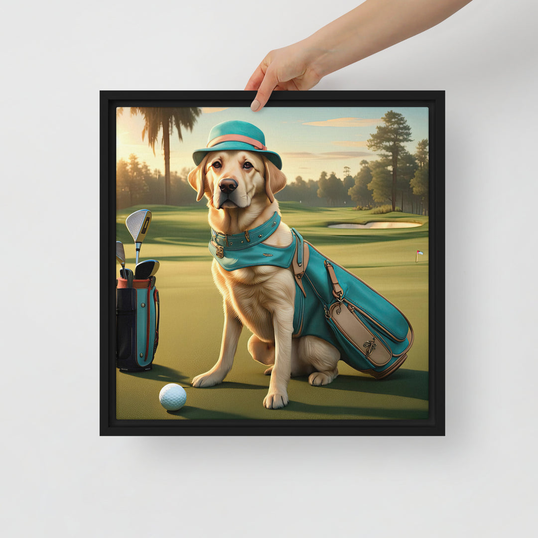 Framed canvas-Labrador Retriever Golfer V12