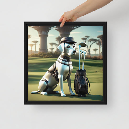 Framed canvas-Labrador Retriever Golfer V18