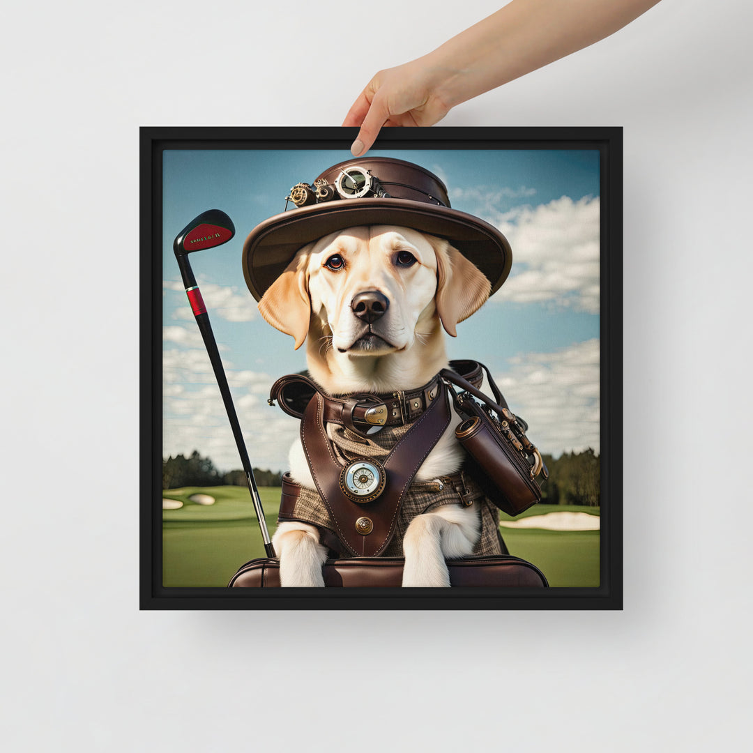 Framed canvas-Labrador Retriever Golfer V20