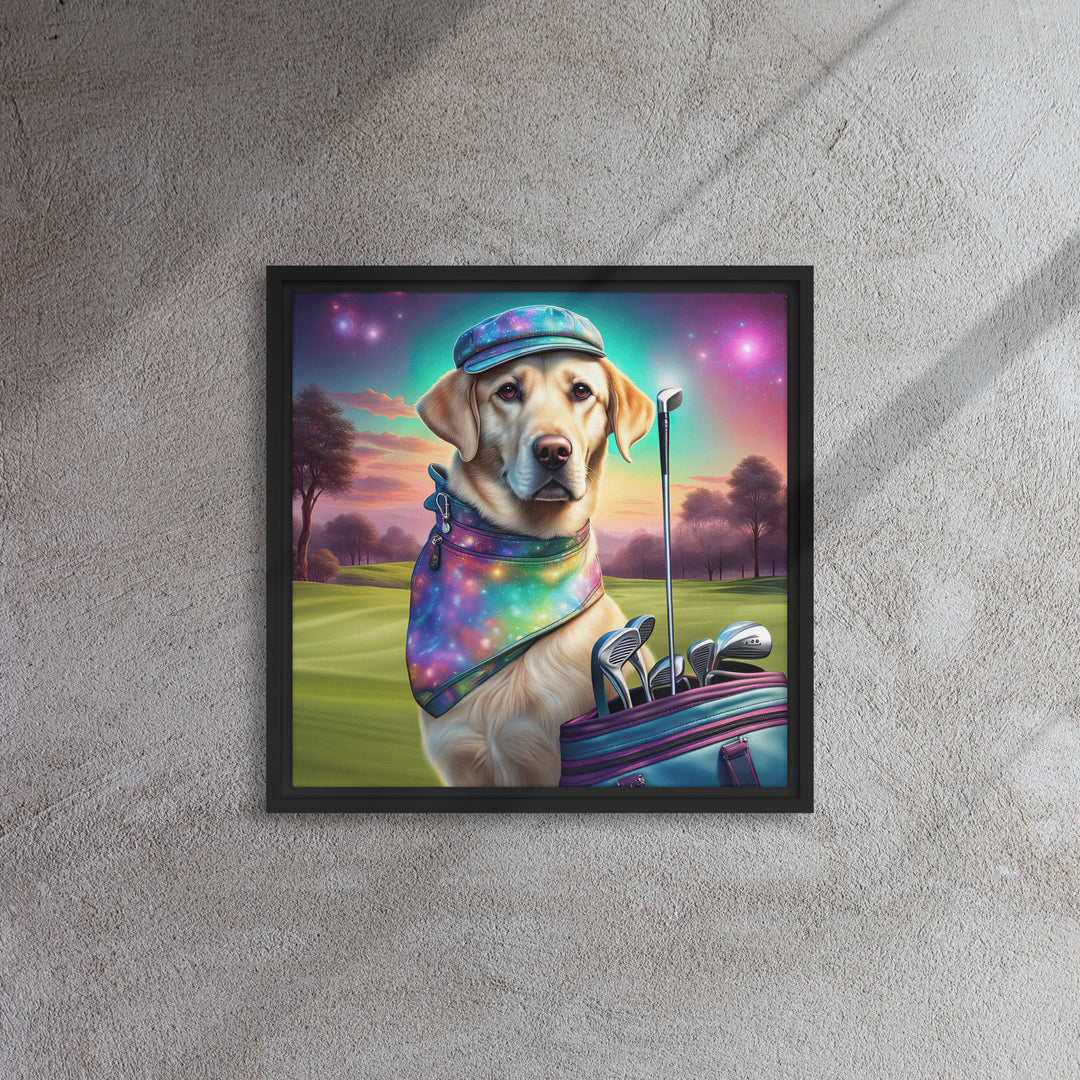 Framed canvas-Labrador Retriever Golfer V21