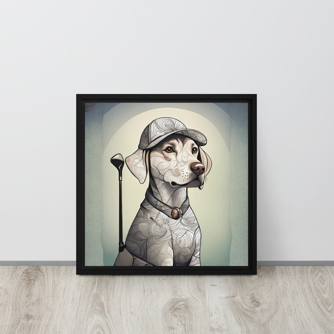 Framed canvas-Labrador Retriever Golfer V22