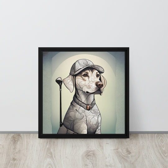 Framed canvas-Labrador Retriever Golfer V22