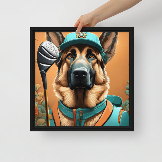 German Shepherd- Framed canvas