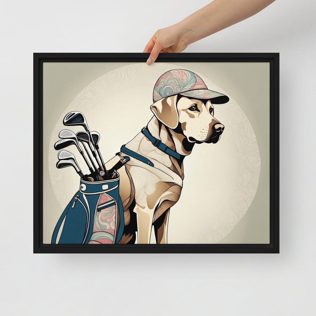 Framed canvas-Labrador Retriever Golfer