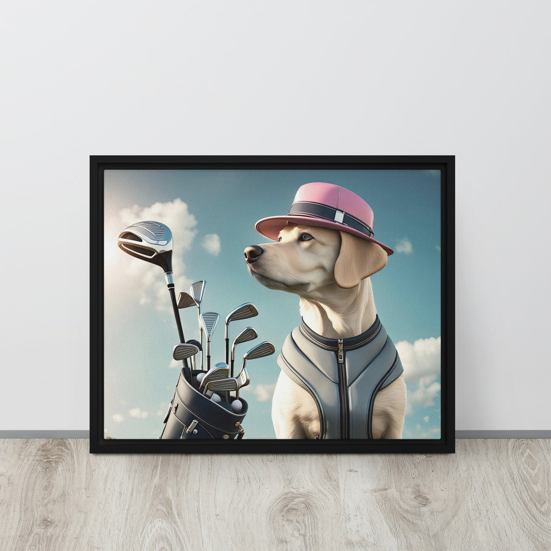 Framed canvas-Labrador Retriever Golfer V4