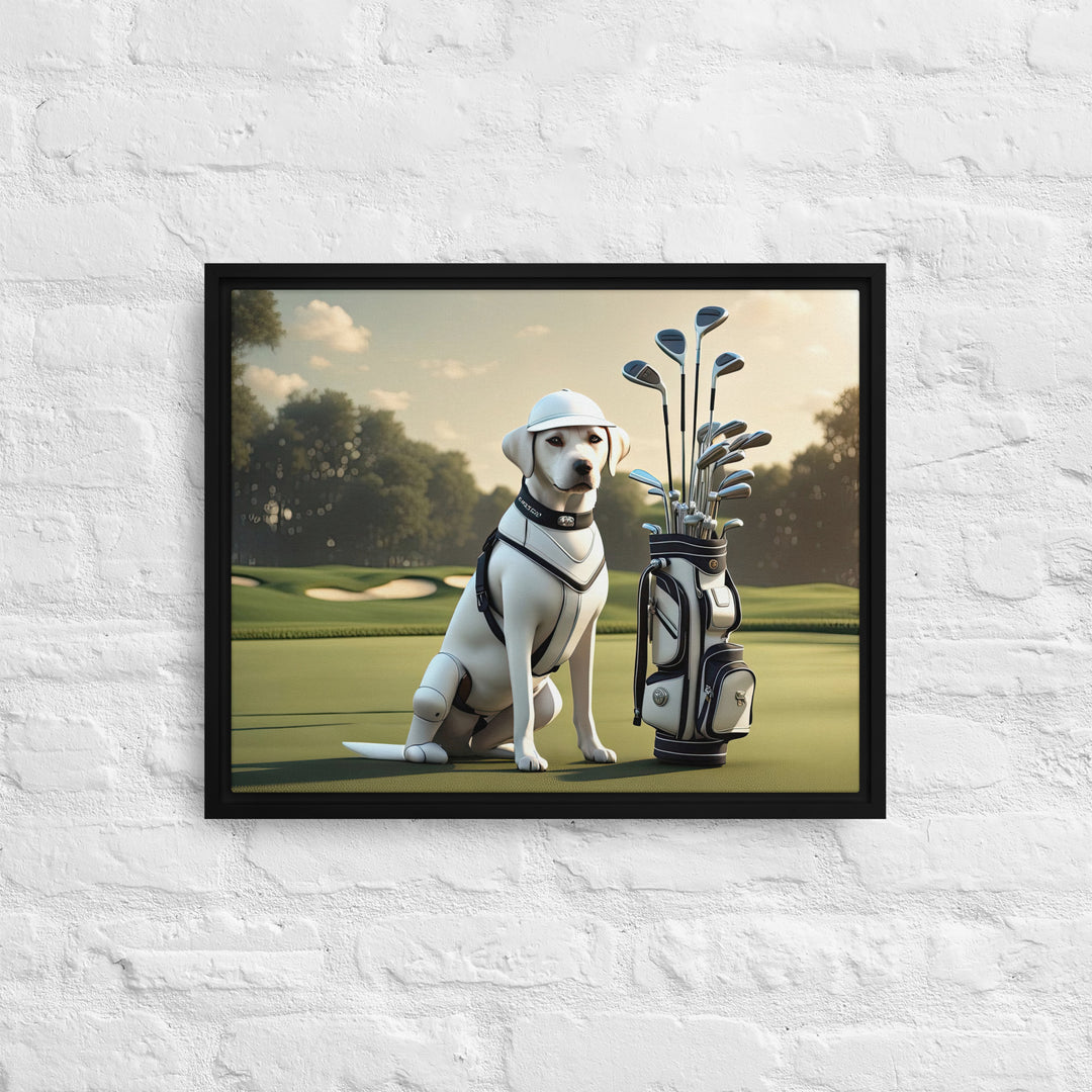 Framed canvas-Labrador Retriever Golfer V6