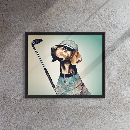 Framed canvas-Labrador Retriever Golfer V8