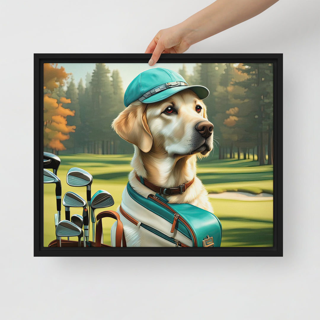 Framed canvas-Labrador Retriever Golfer V10