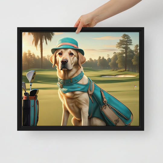 Framed canvas-Labrador Retriever Golfer V12