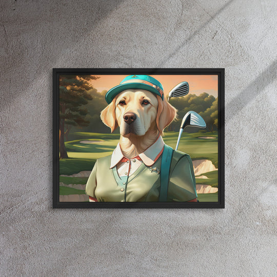 Framed canvas-Labrador Retriever Golfer V14