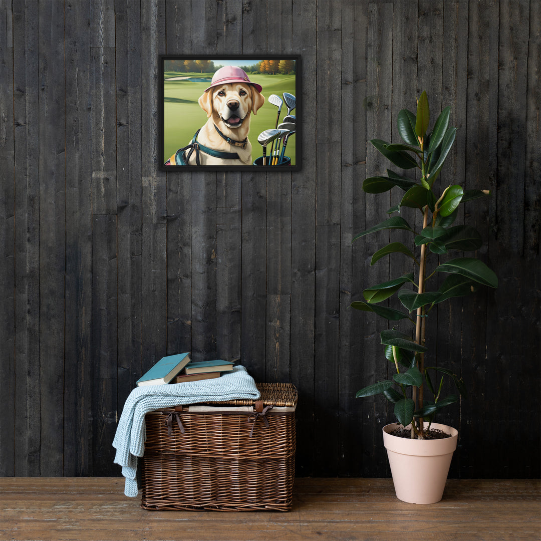 Framed canvas-Labrador Retriever Golfer V19