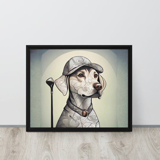 Framed canvas-Labrador Retriever Golfer V22