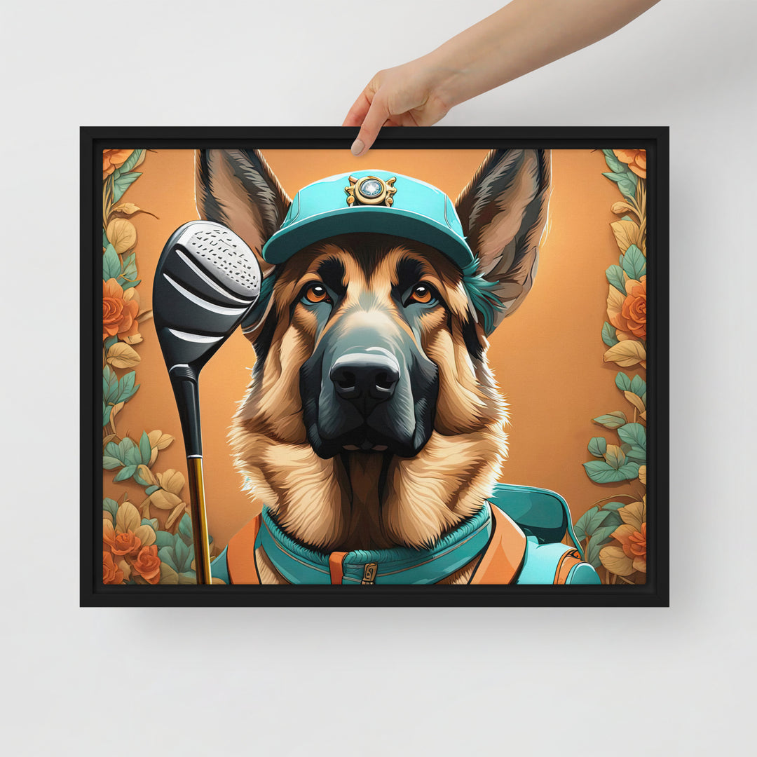 German Shepherd- Framed canvas