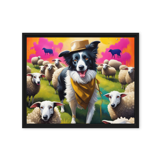 Australian Shepherd- Framed canvas v2