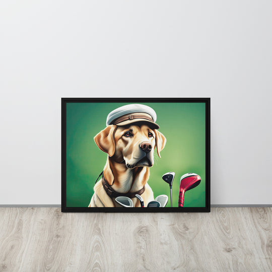 Framed canvas-Labrador Retriever Golfer V3