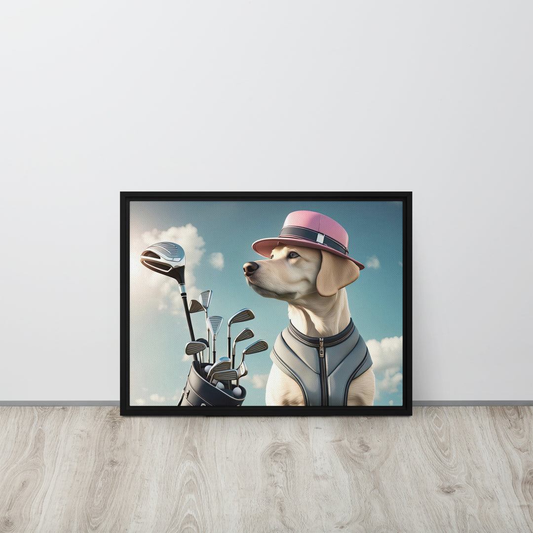 Framed canvas-Labrador Retriever Golfer V4