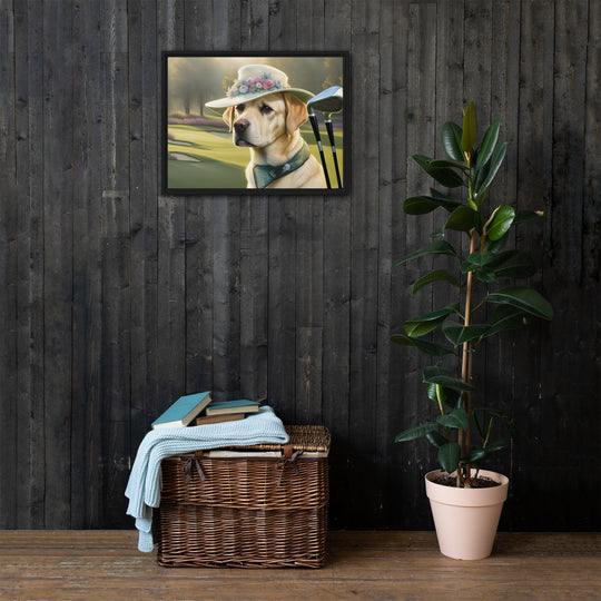 Framed canvas-Labrador Retriever Golfer V5