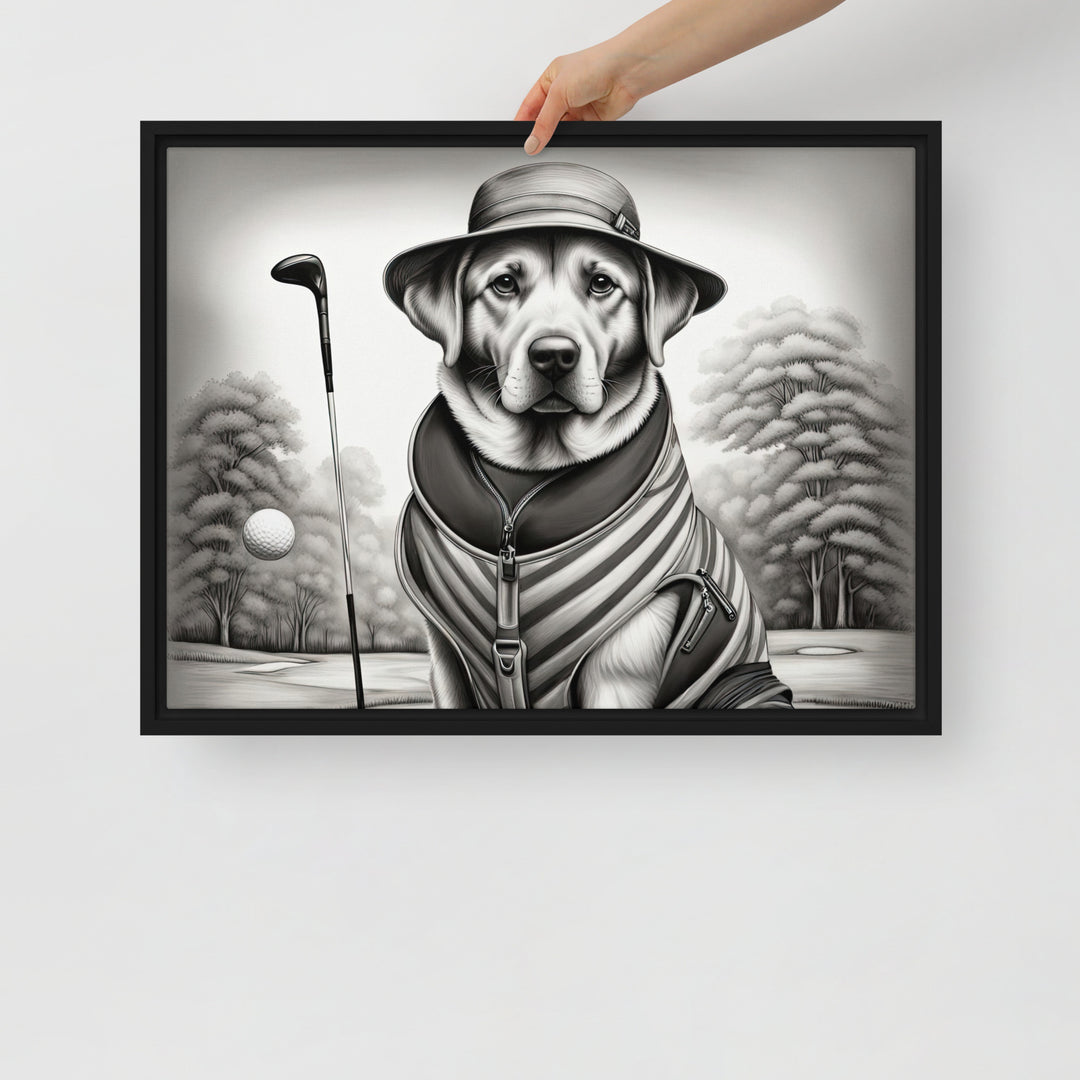 Framed canvas-Labrador Retriever Golfer V7