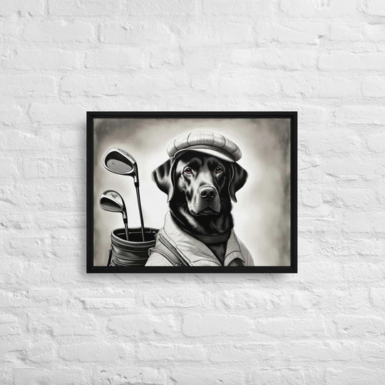 Framed canvas-Labrador Retriever Golfer V11