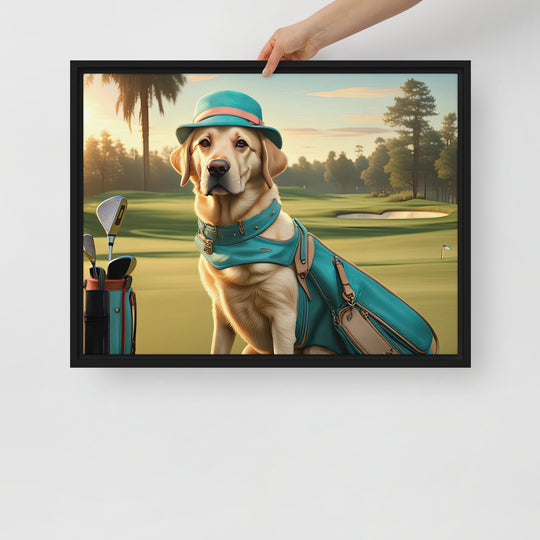 Framed canvas-Labrador Retriever Golfer V12