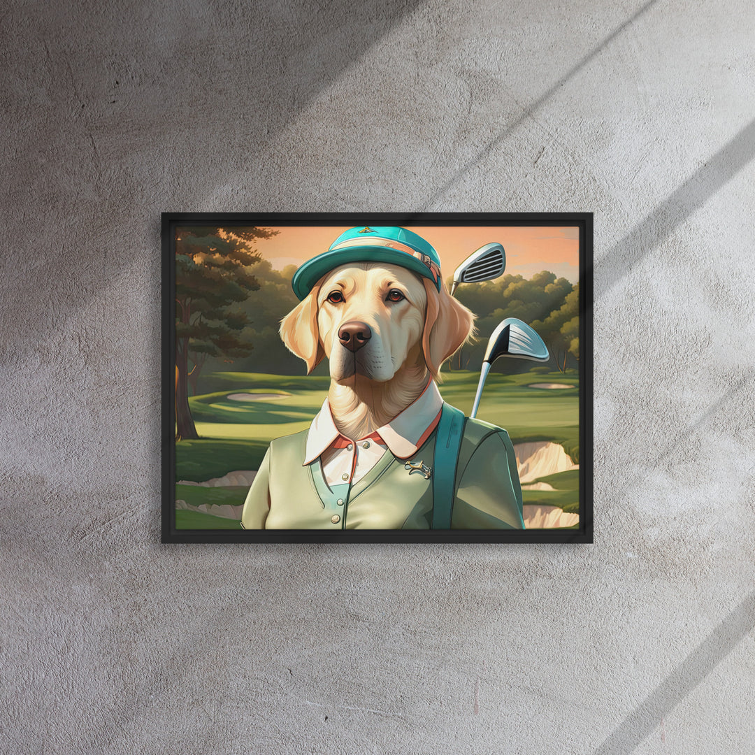 Framed canvas-Labrador Retriever Golfer V14