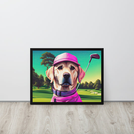 Framed canvas-Labrador Retriever Golfer V16