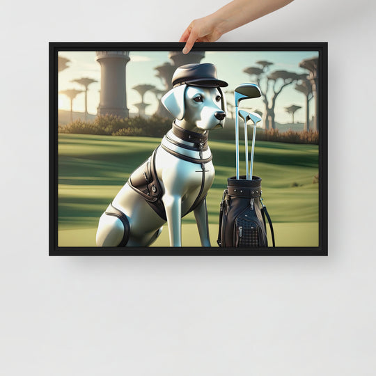 Framed canvas-Labrador Retriever Golfer V18