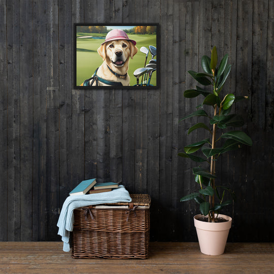 Framed canvas-Labrador Retriever Golfer V19